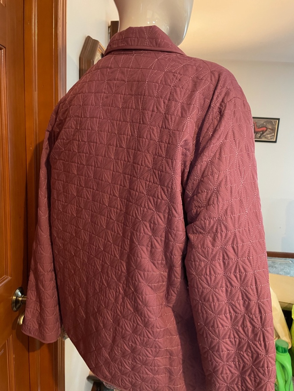 Alfred Dunner Quilted Button-Front Jacket in Plum - Picture 3 of 7